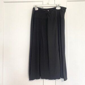 Susan Lawrence Black Stretchy Midi Skirt With Tie Knot Detail Size Medium